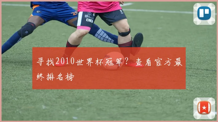 寻找2010世界杯冠军？查看官方最终排名榜